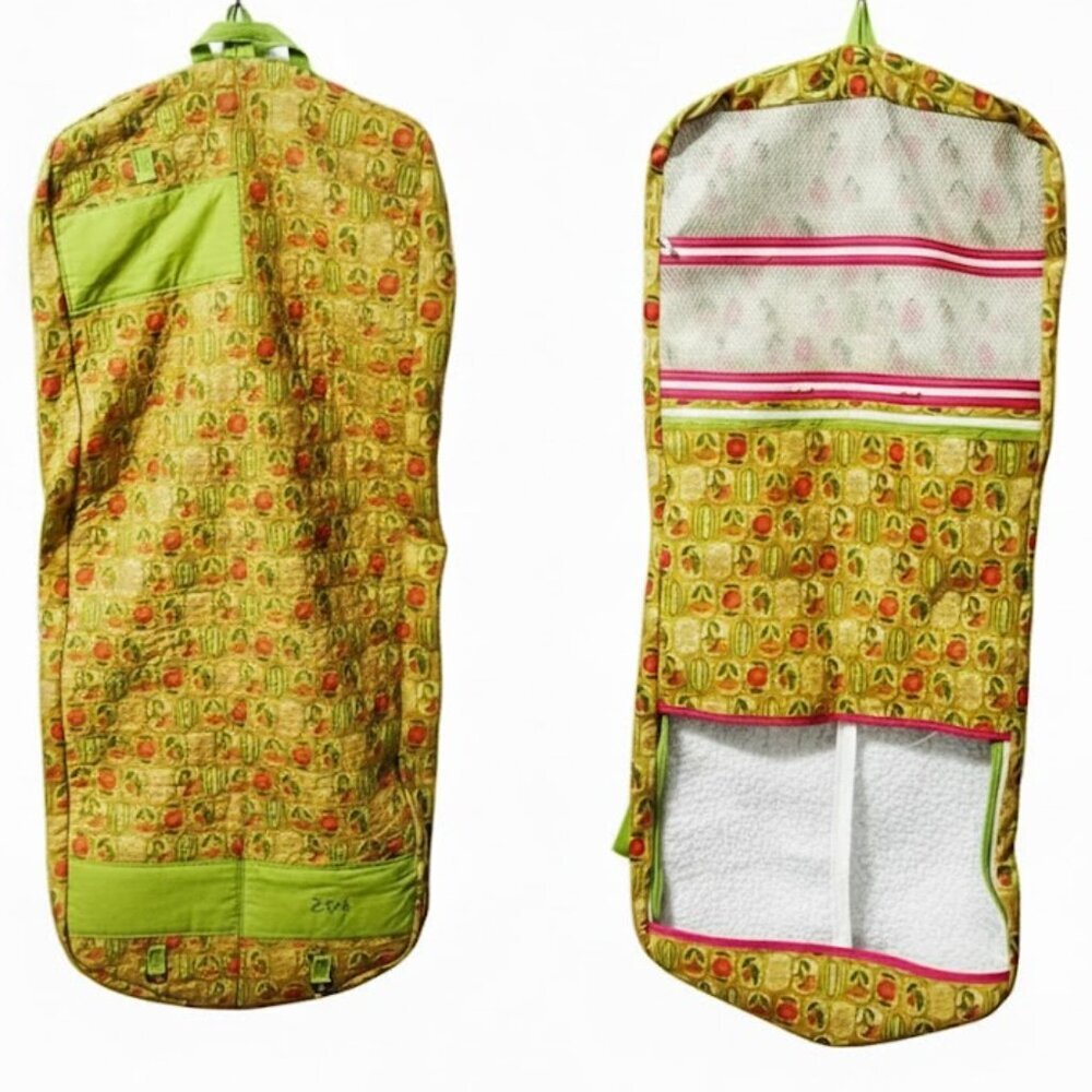 Vintage Quilted Garment Foldable‎ Carry-On Bag MCM Floral Print Travel Luggage